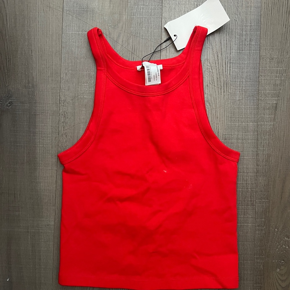 Zara Red High Neck Tank